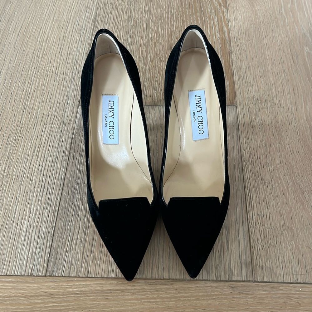 - Jimmy Choo suede heels